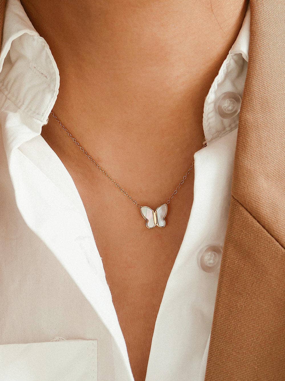 Shell Butterfly Necklace