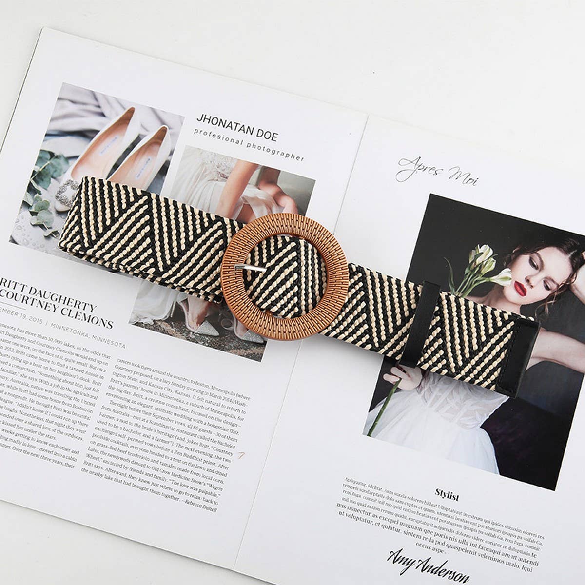 CWABE0544_VINTAGE BRAIDED ROUND BUCKLE BELTS