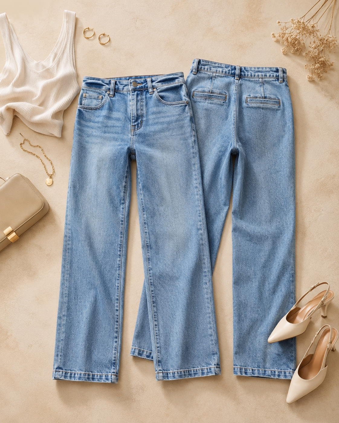 RISEN Slouchy Straight Jeans