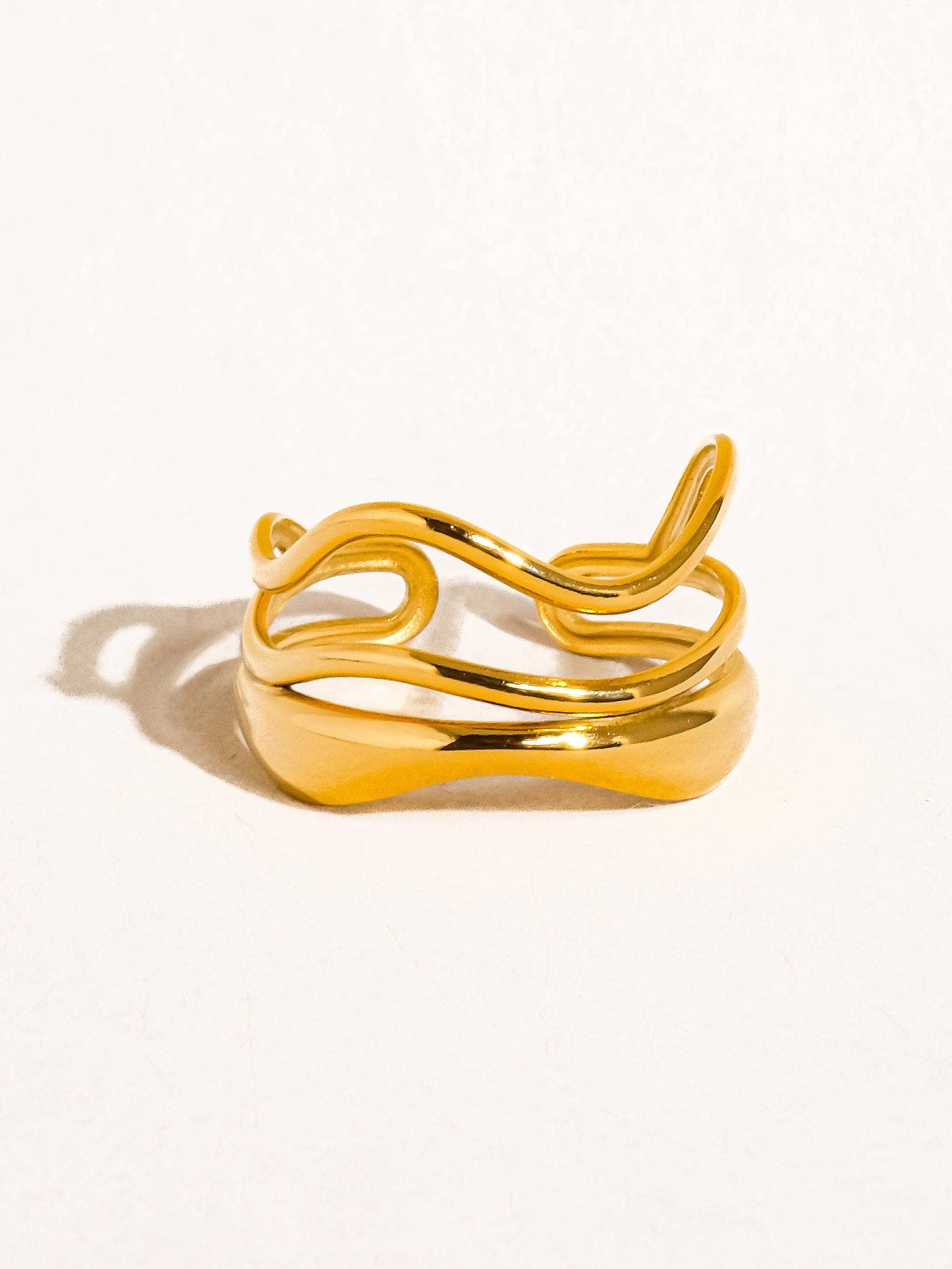 Ozzy 18K Gold Non-Tarnish Abstract Ring