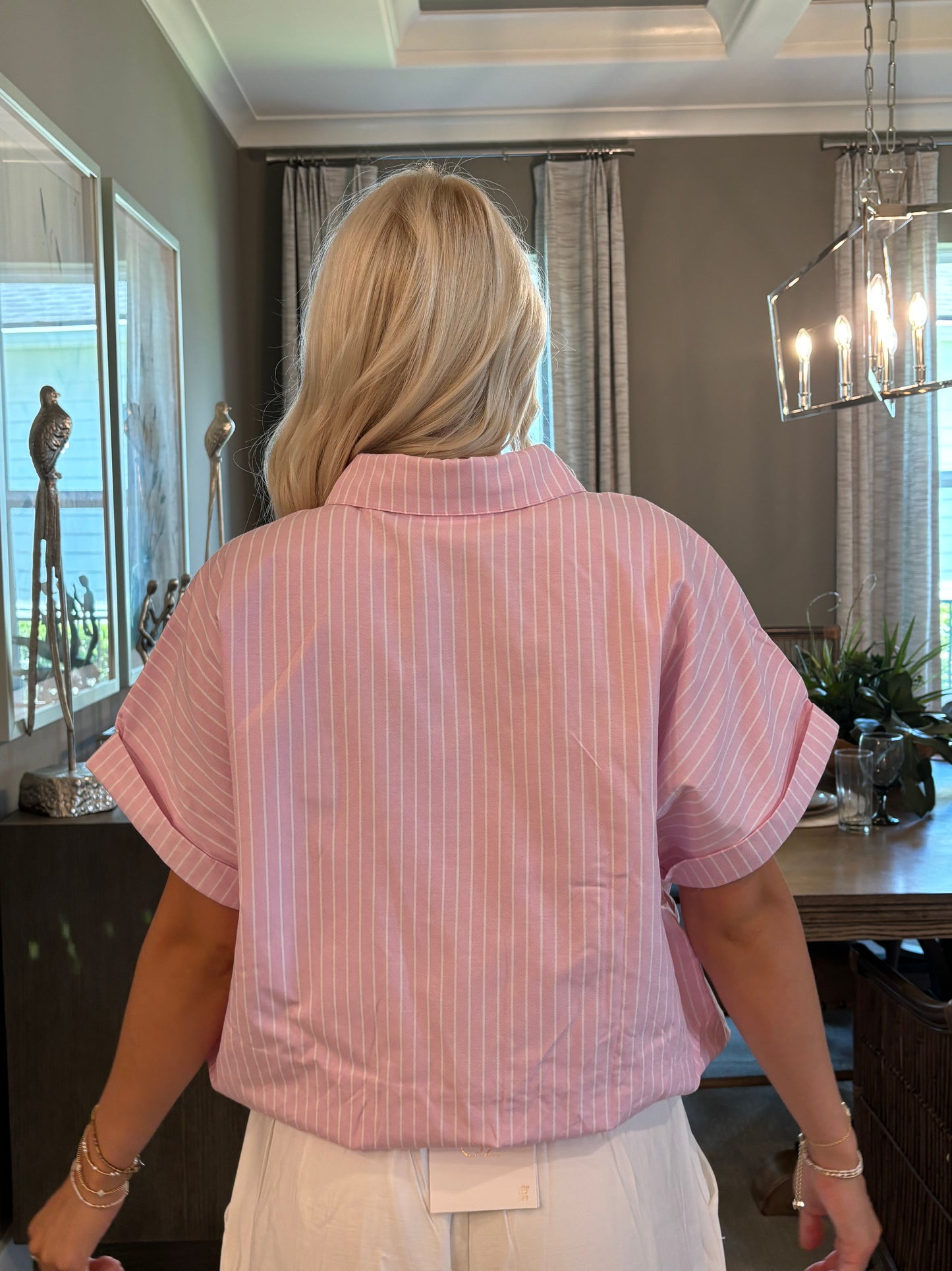 The Pink Stripe Cotton Poplin Button-Up