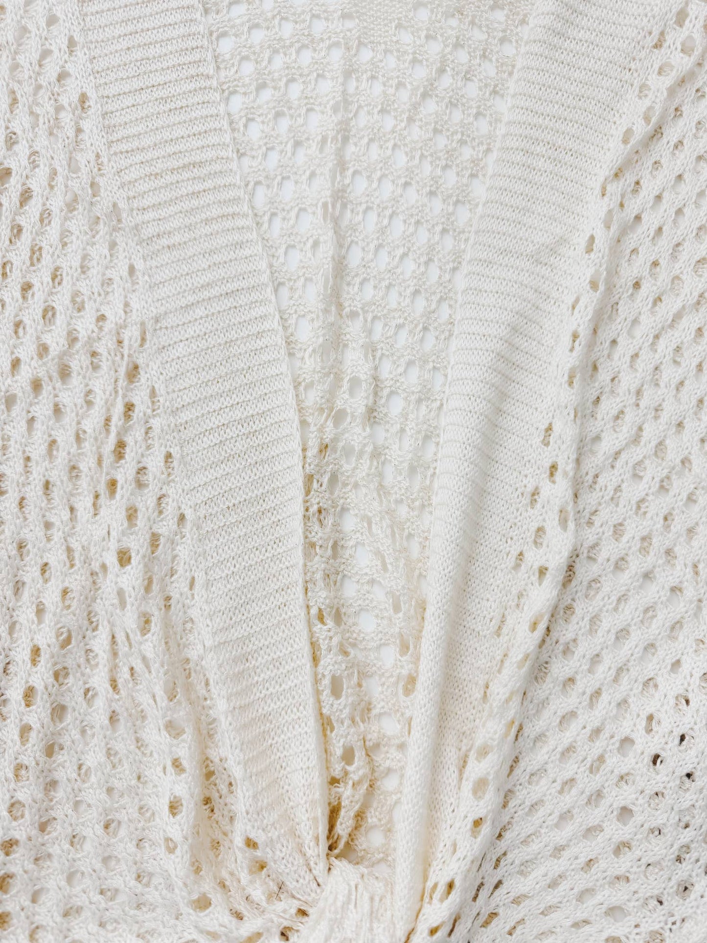 Soft Shimmer Open-Knit Cardigan