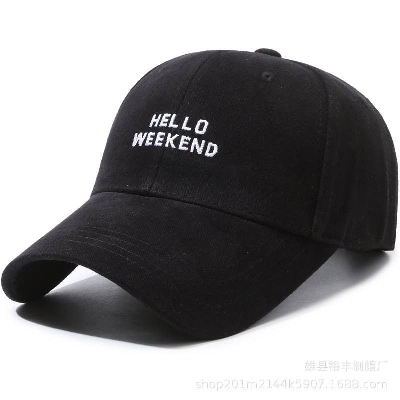 Hello Weekend Embroidered Cap