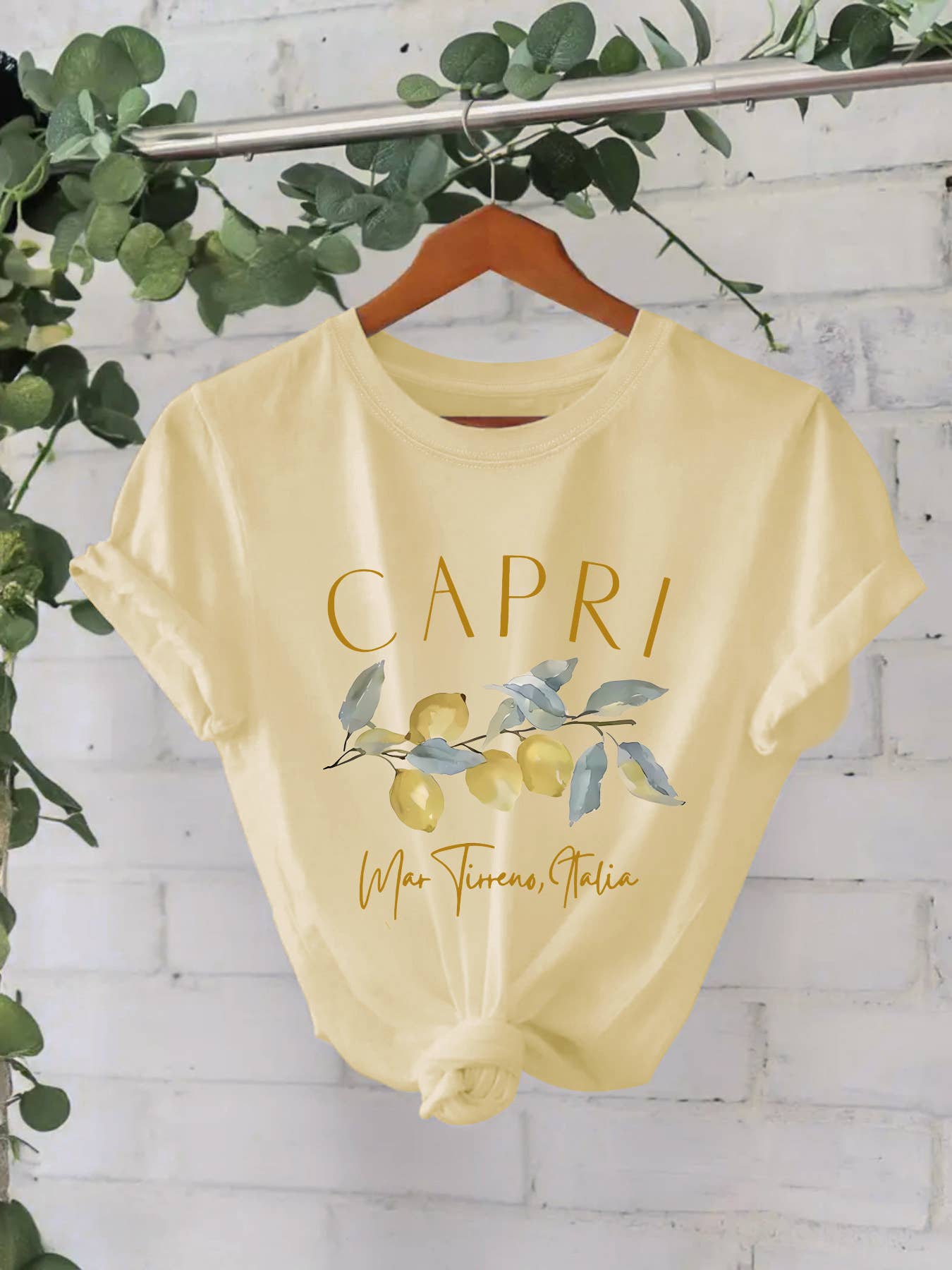 Essential Basic CAPRI lemon Graphic t-shirt