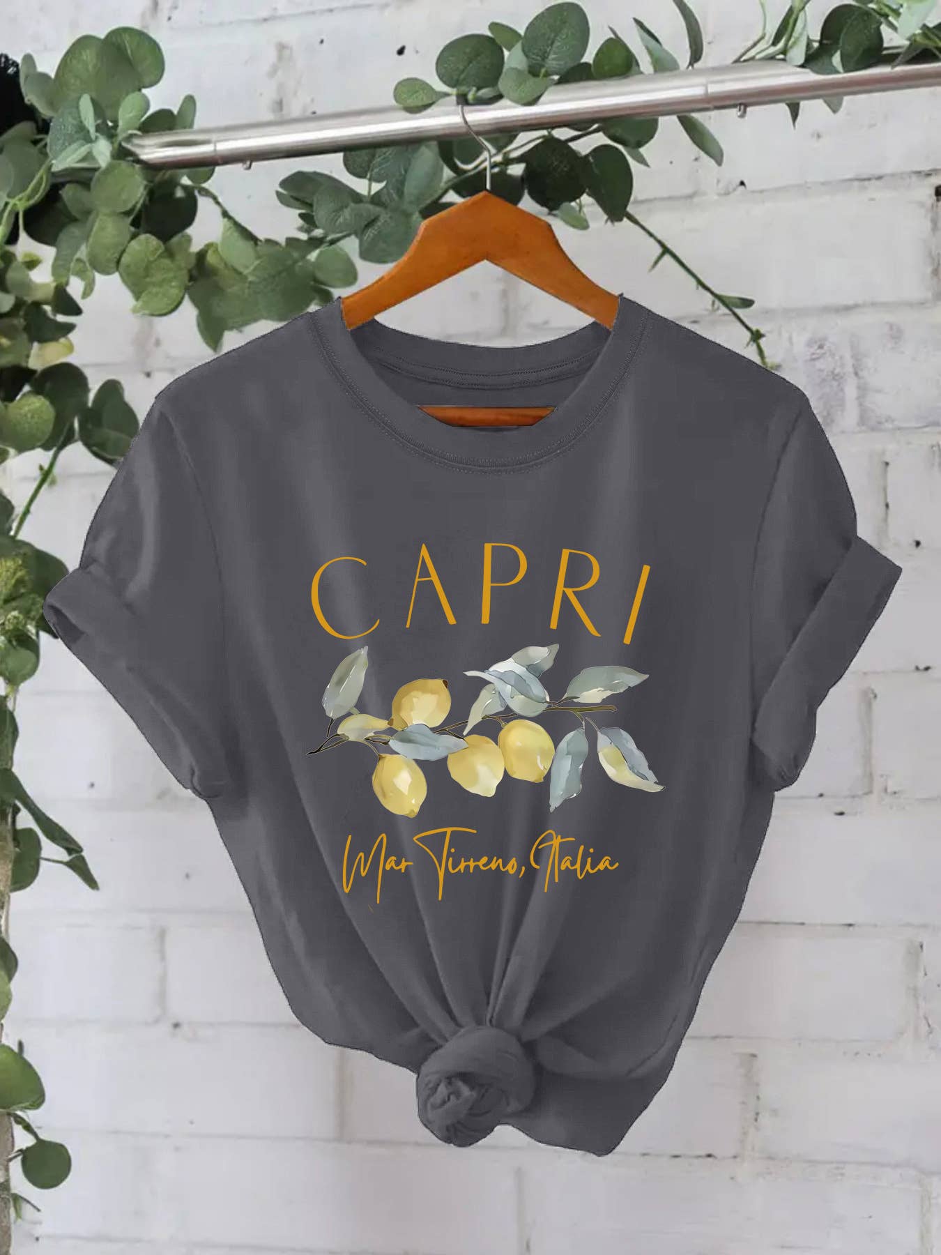 Essential Basic CAPRI lemon Graphic t-shirt