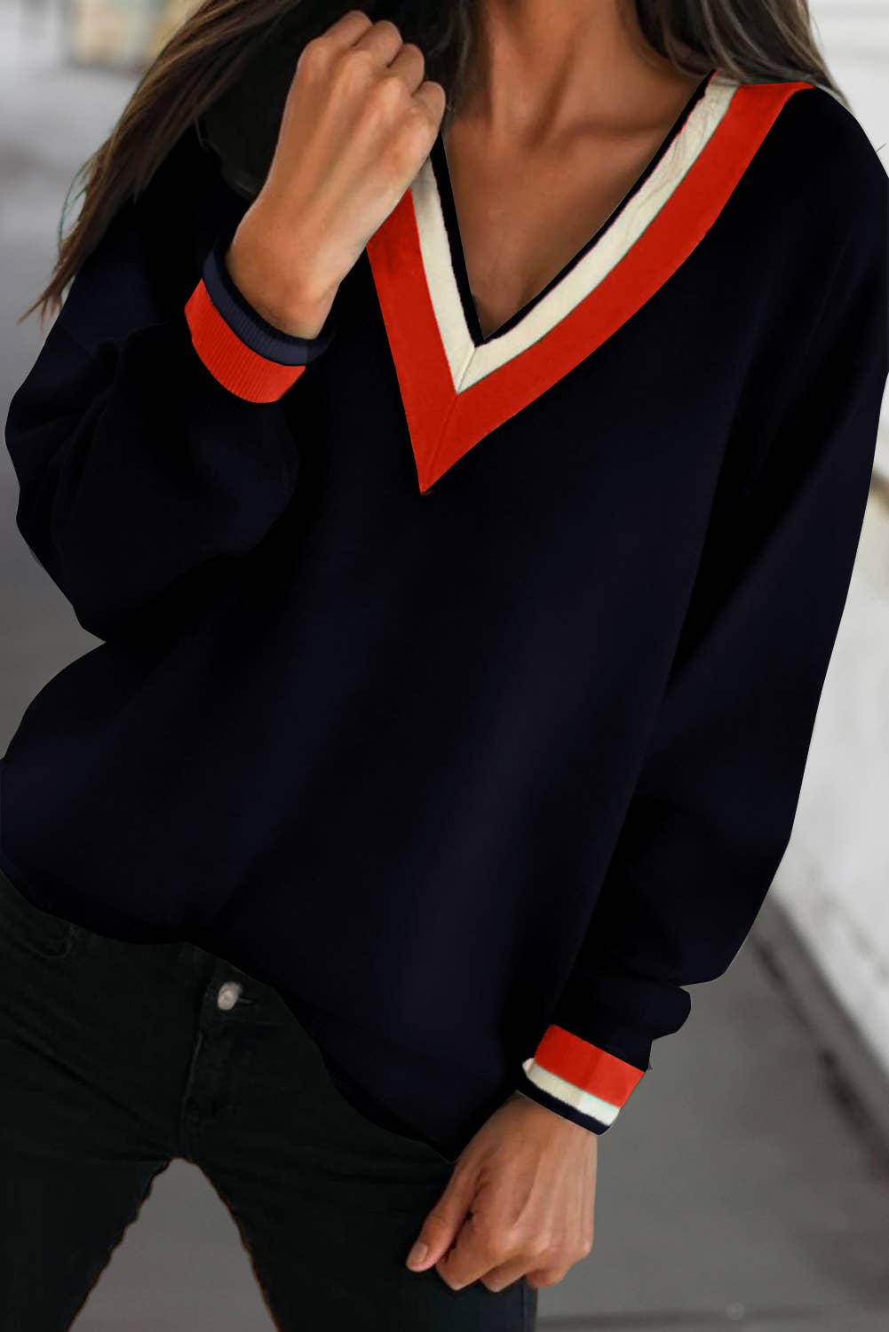 The Weekend Stripe V-Neck Knit