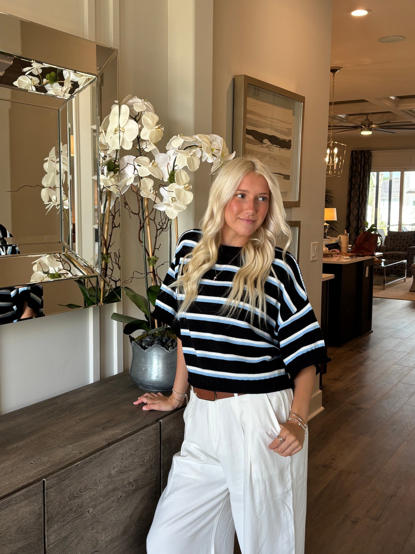 The Coastal Stripe Lightweight Knit Top