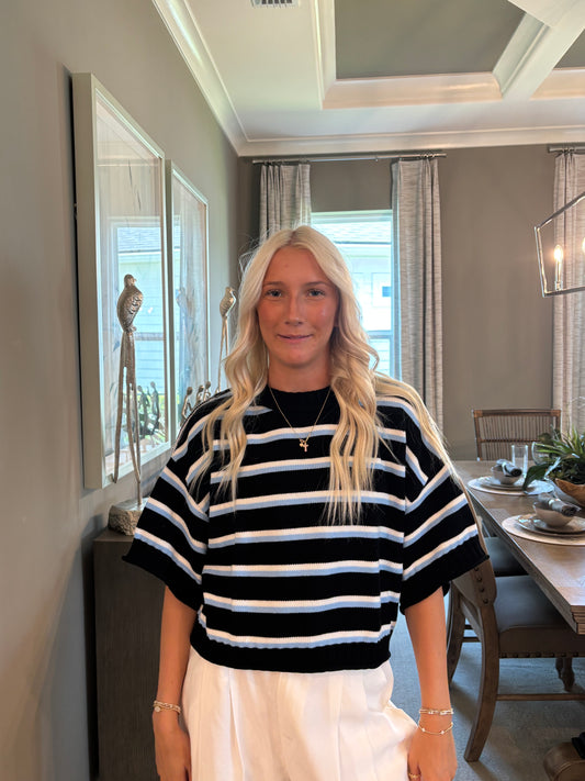 The Coastal Stripe Lightweight Knit Top