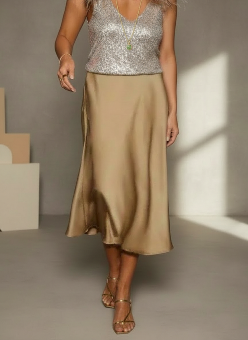 Satin Midi Skirt