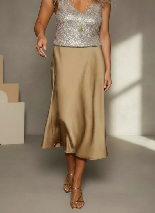 Satin Midi Skirt