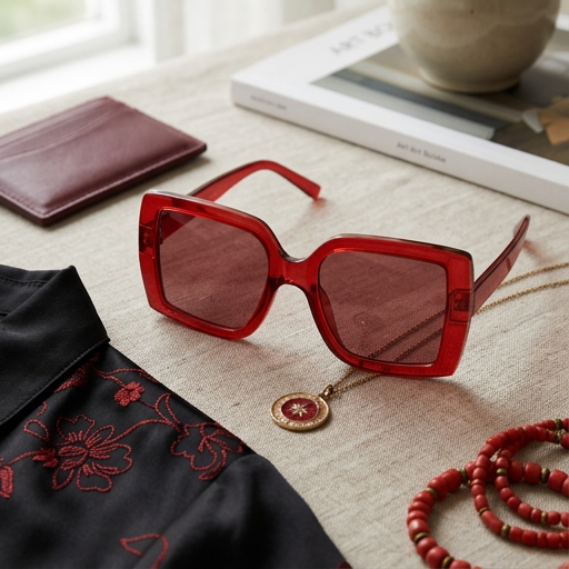 Acetate Lens Square Sunglasses