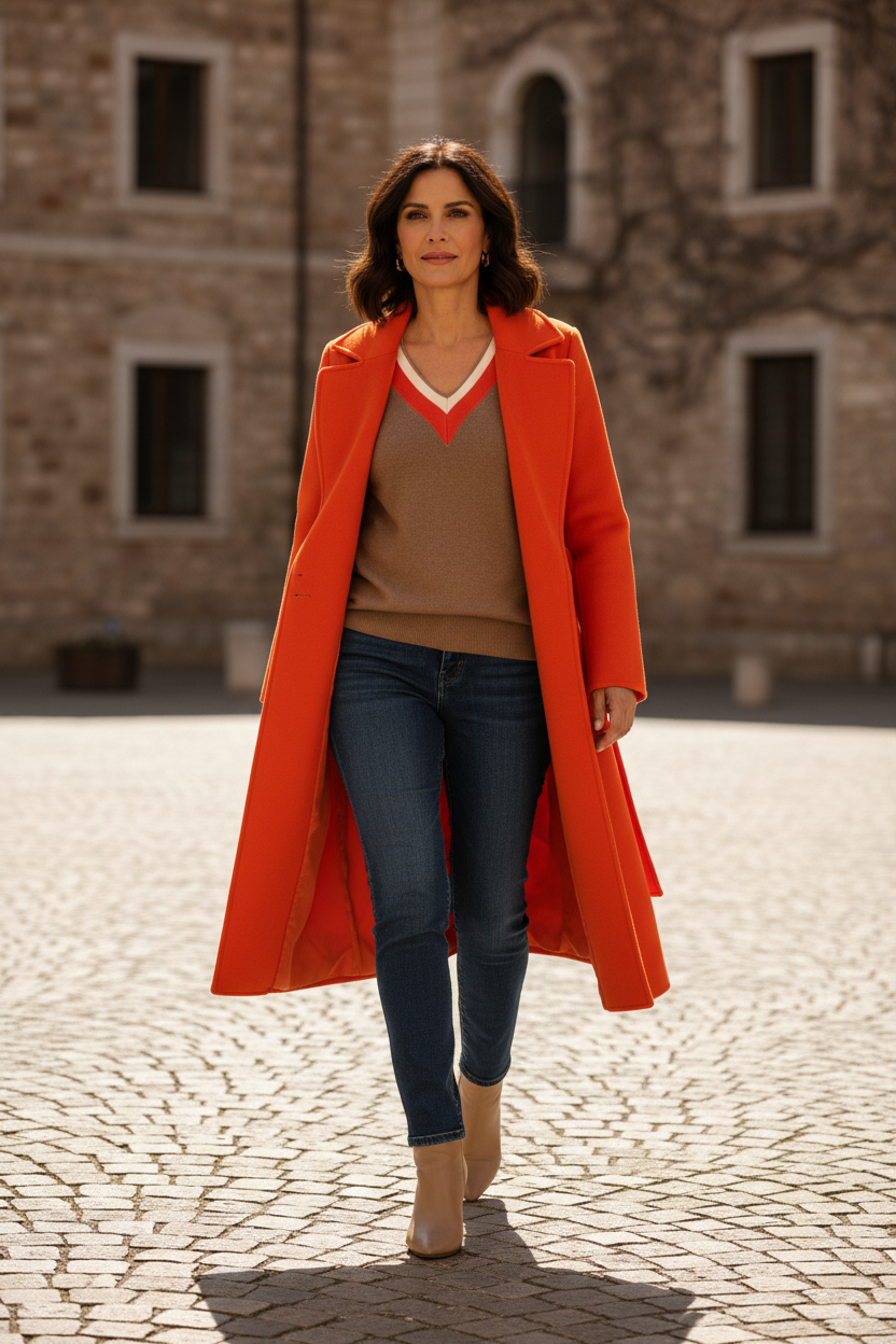 Elegant Ember Wrapover Coat
