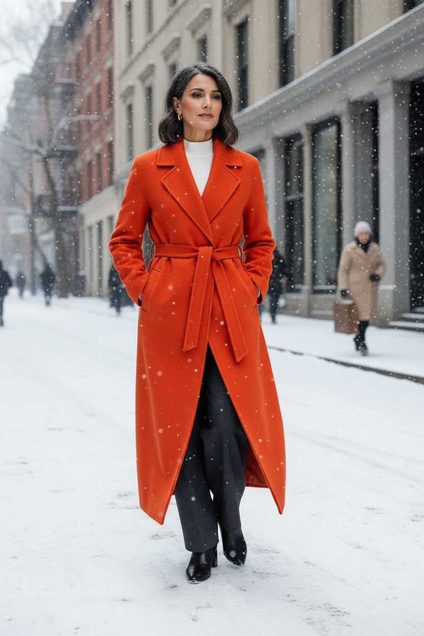 Elegant Ember Wrapover Coat