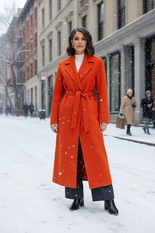 Elegant Ember Wrapover Coat