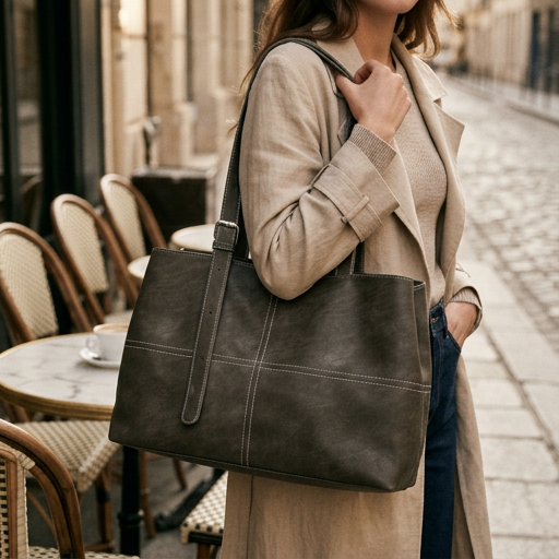 Large PU Leather Tote Bag