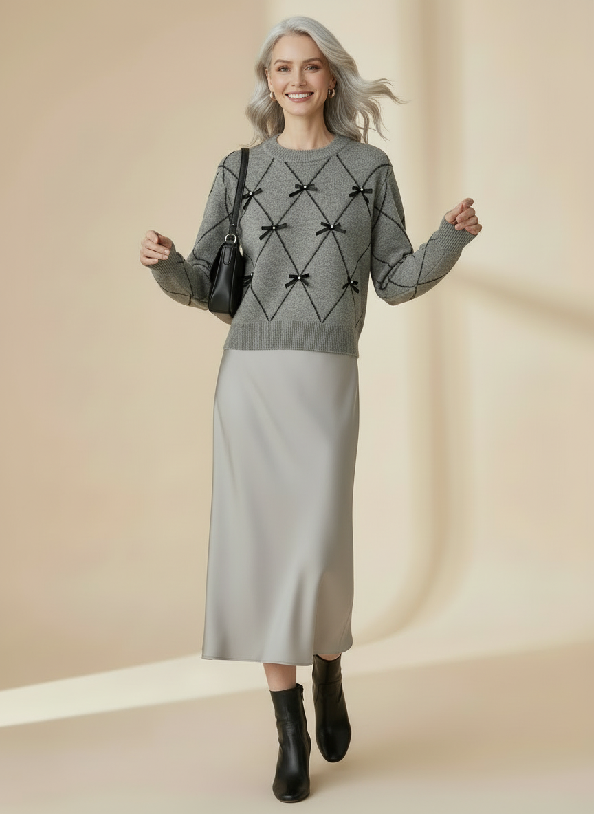 Delicate Diamond Knit Pullover