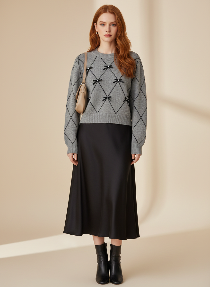 Delicate Diamond Knit Pullover