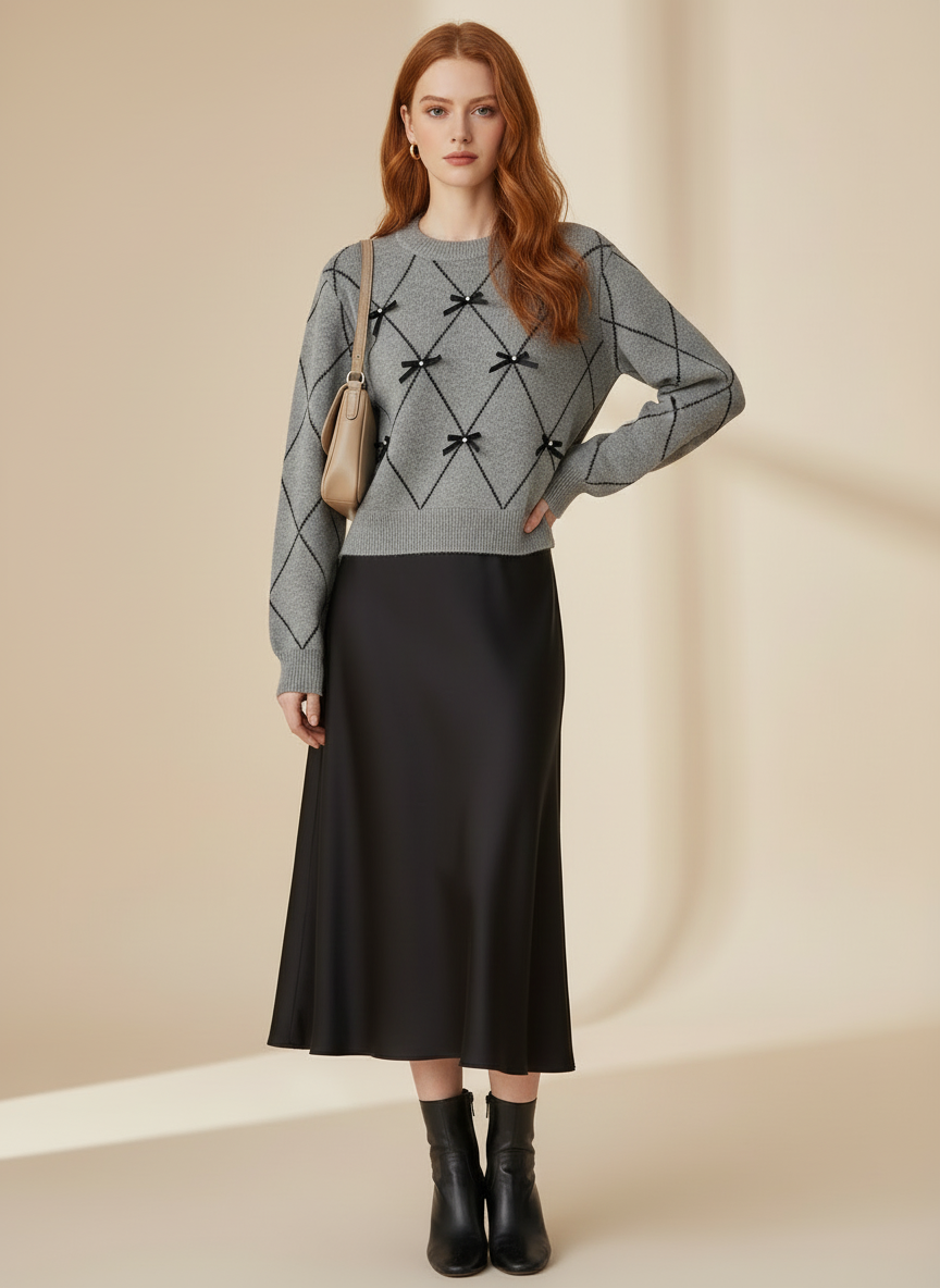 Delicate Diamond Knit Pullover