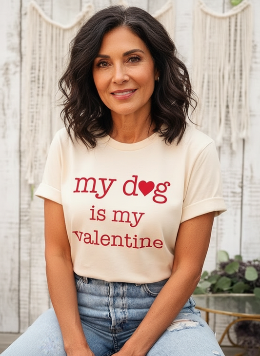 My dog Is My Valentine Graphic Plus Tee