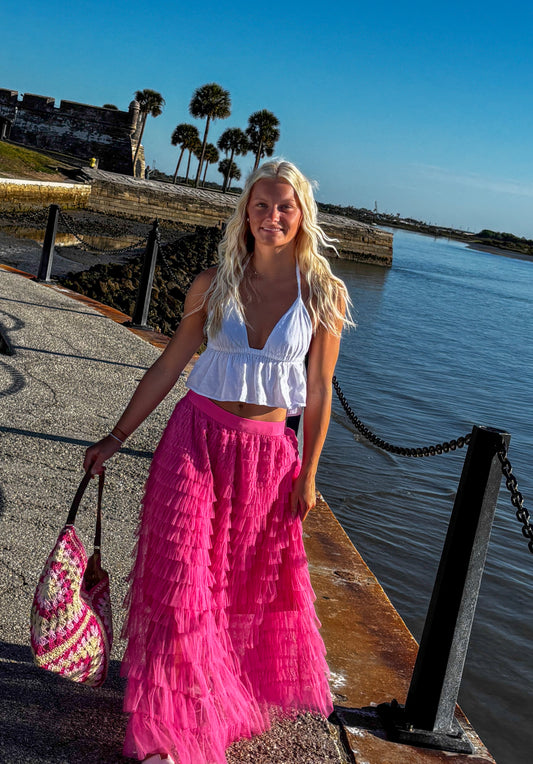 Tropical Tier Maxi Skirt
