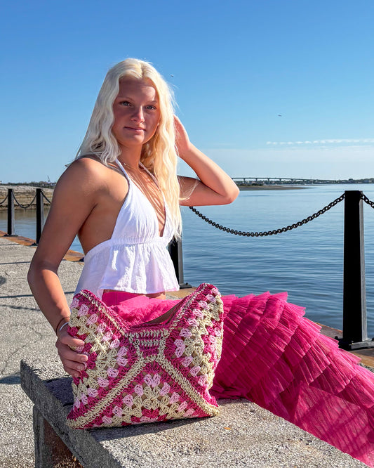 Woven Wave Crochet Bag