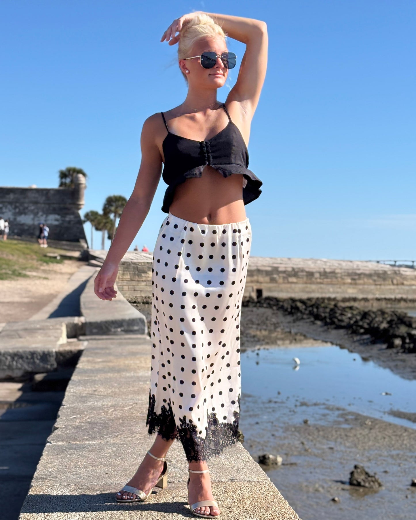 Lace Tide Midi Skirt