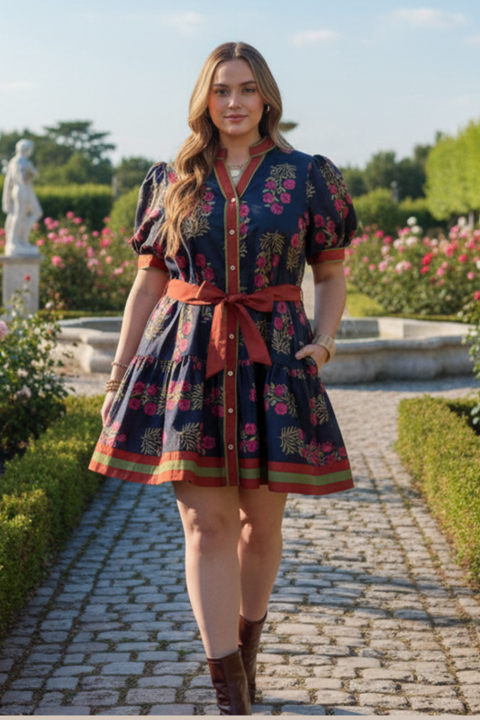 Twilight Meadow Belted Mini Dress