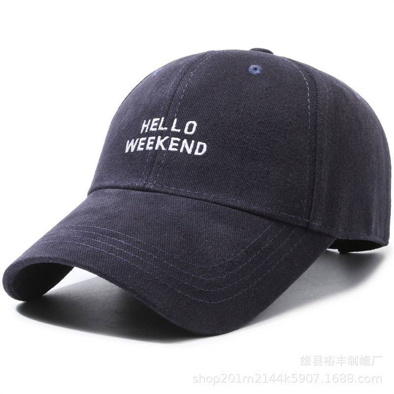 Hello Weekend Embroidered Cap