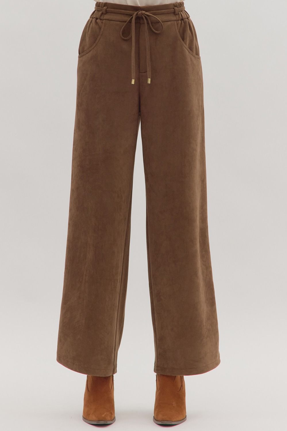 Soft Suede Drawstring Pant