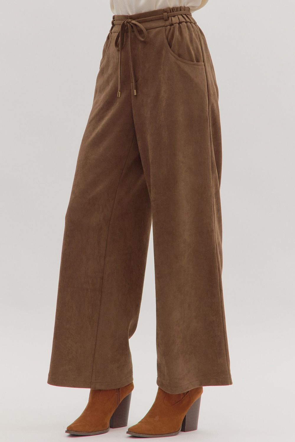 Soft Suede Drawstring Pant