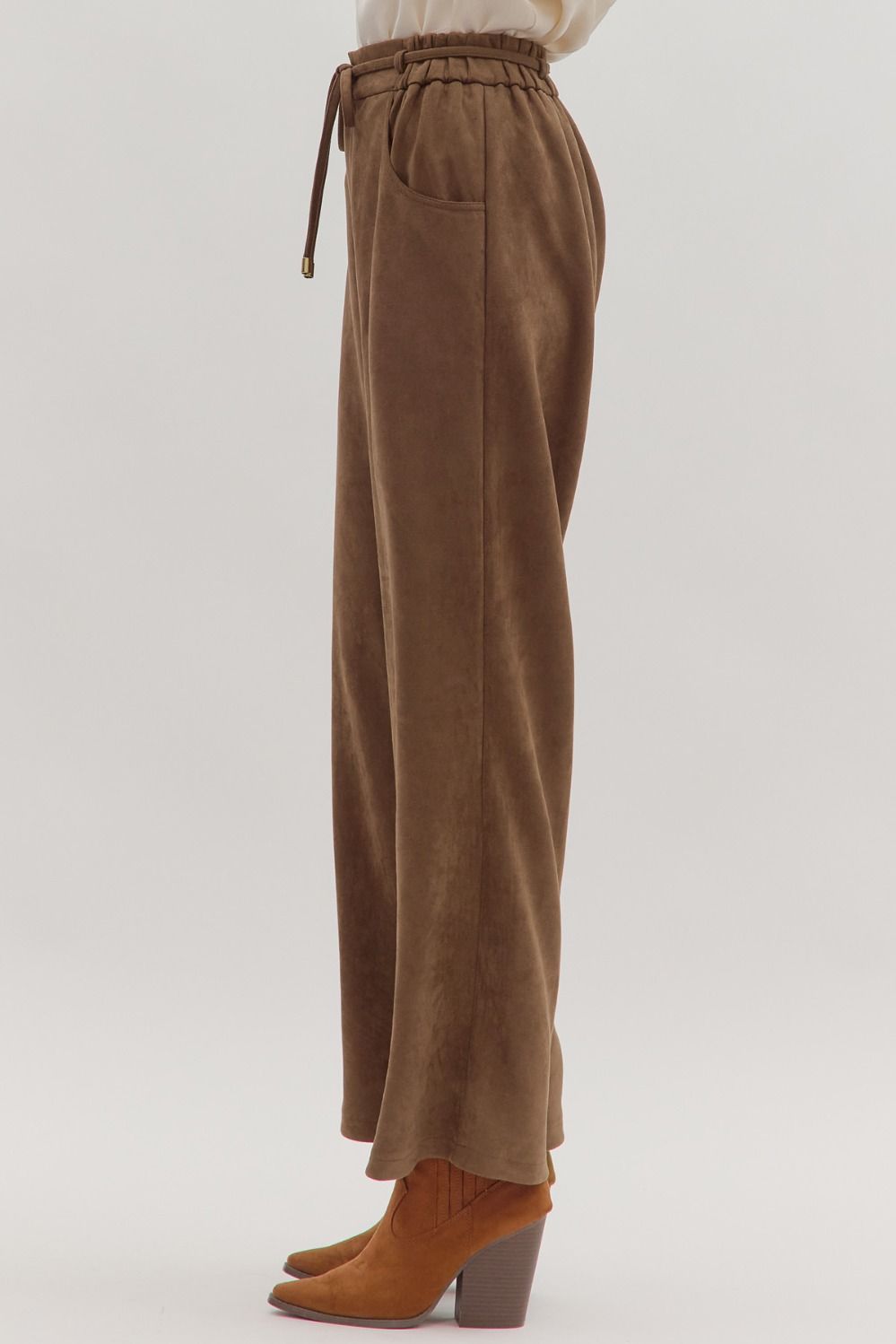 Soft Suede Drawstring Pant
