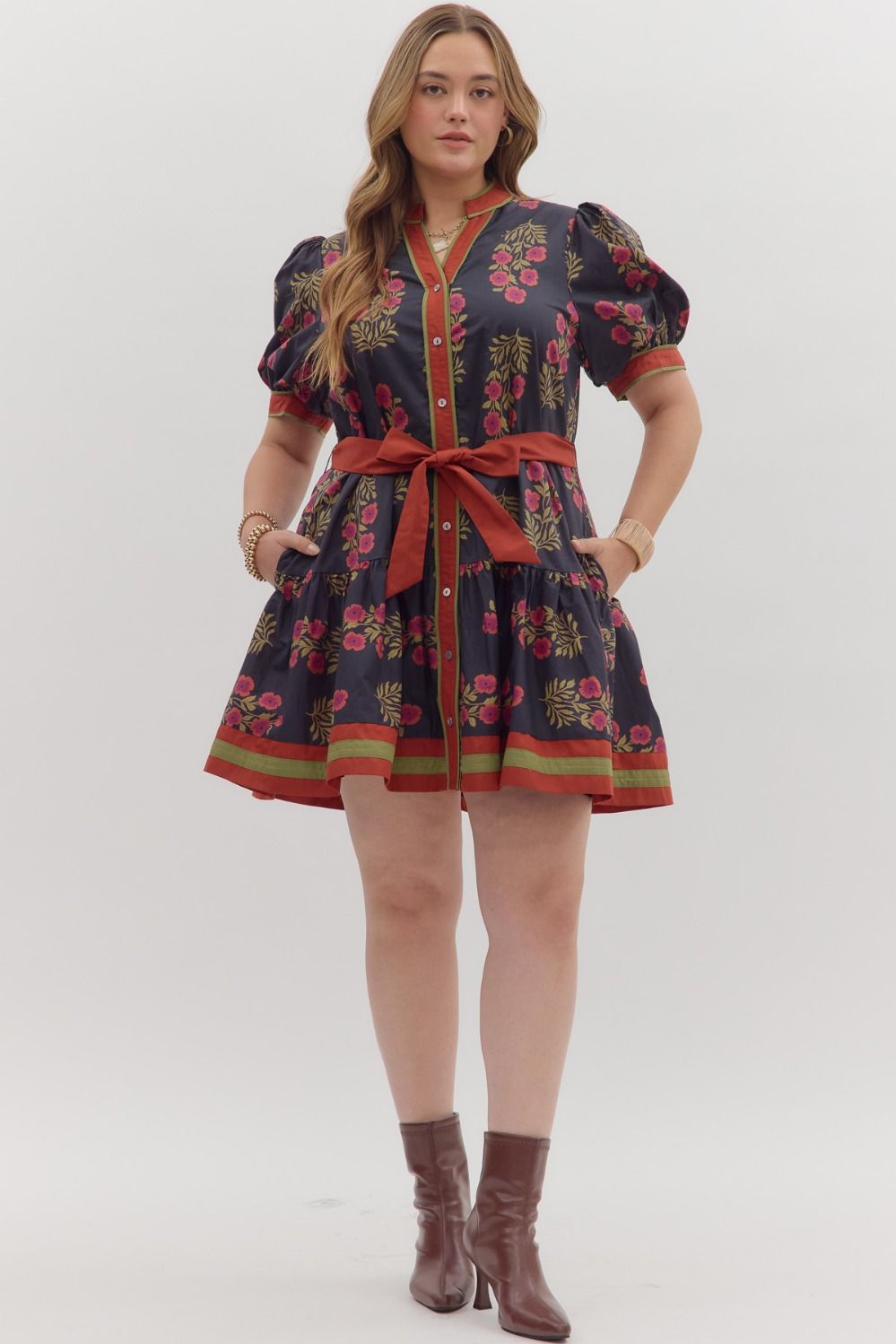 Twilight Meadow Belted Mini Dress