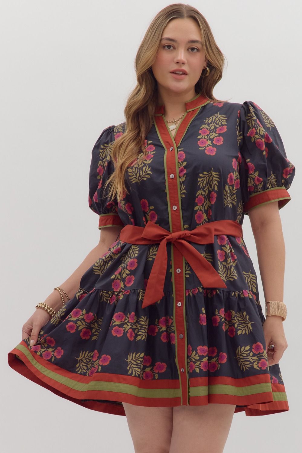 Twilight Meadow Belted Mini Dress