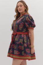 Twilight Meadow Belted Mini Dress