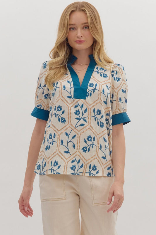 Prairie Blossom Collared Blouse