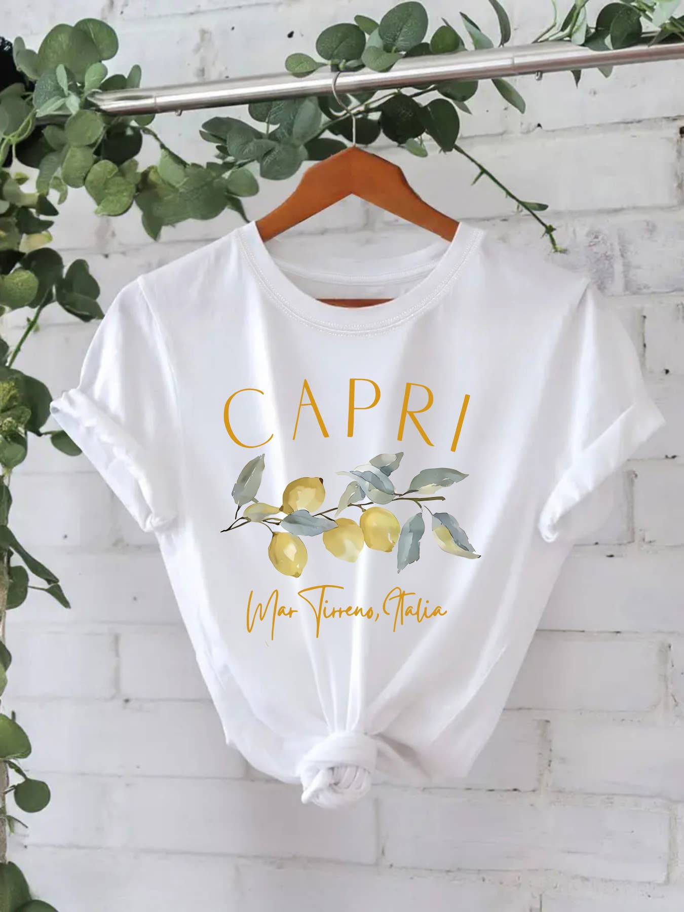 Essential Basic CAPRI lemon Graphic t-shirt