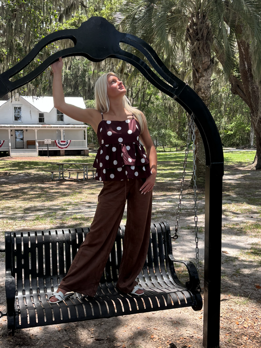 The Soft Suede Drawstring Pant
